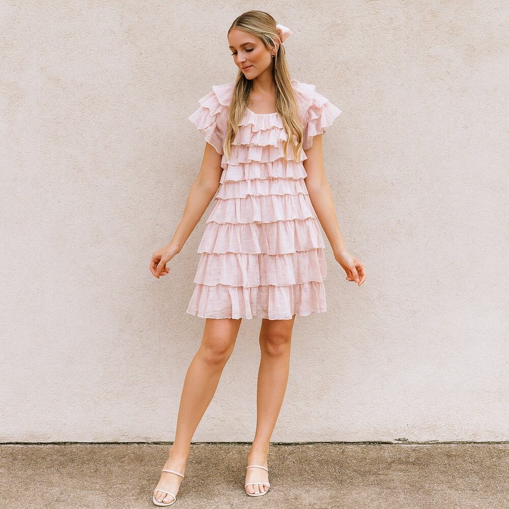 NWT The Drop blush pink Avery strappy faux suede chunky heel